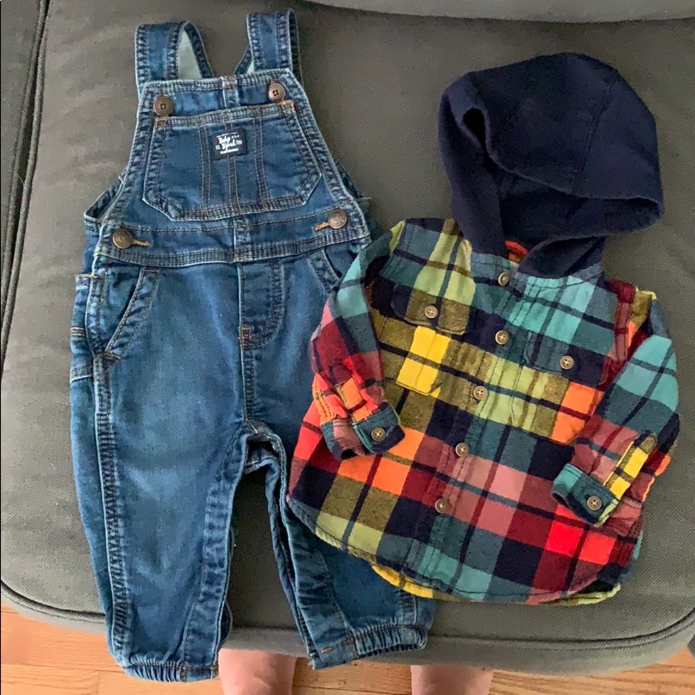 Overall/flannel set 3-6 months